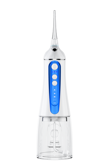 歯用ウォーターフロッサー 320ML ウォーターフロッサー 歯科用口腔洗浄器 DIYモード 4ジェットチップ付き IPX7防水 自宅や旅行に持ち運び可能